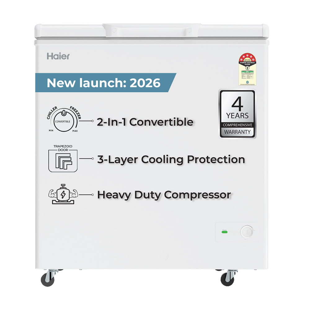 Haier Deep Freezer 300L, Hard Top Convertible Single Door (White)